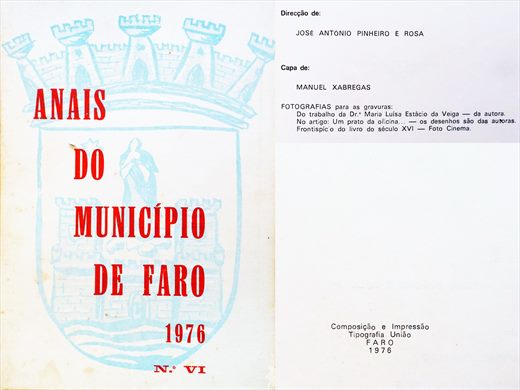 Anais do Municipio de Faro 1976 - Tipografia Uniao