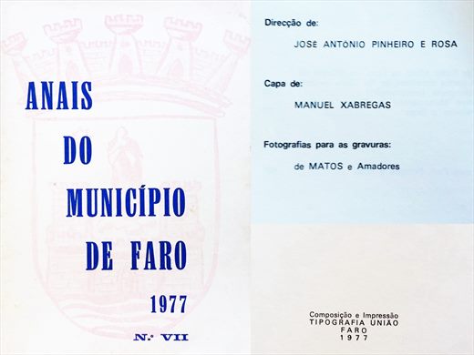 Anais do Municipio de Faro 1977 - Tipografia Uniao