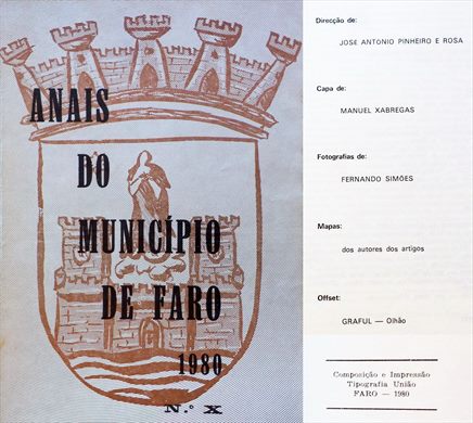 Anais do Municipio de Faro 1980 - Tipografia Uniao