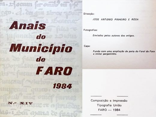 Anais do Municipio de Faro 1984 - Tipografia Uniao