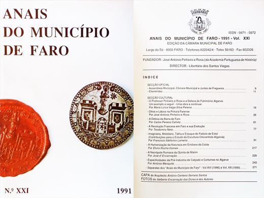 Anais do Municipio de Faro 1991 - ISSN 0871-0872