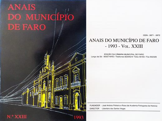 Anais do Municipio de Faro 1993 - ISSN 0871-0872
