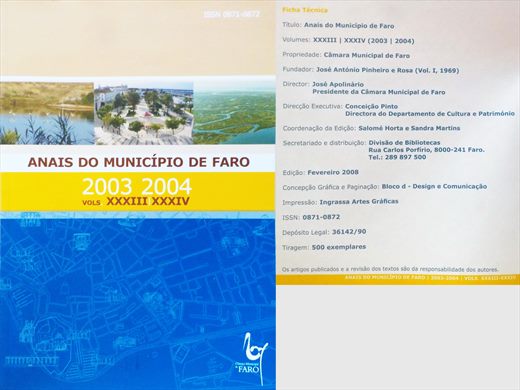 Anais do Municipio de Faro 2003-2004 - ISSN 0871-0872