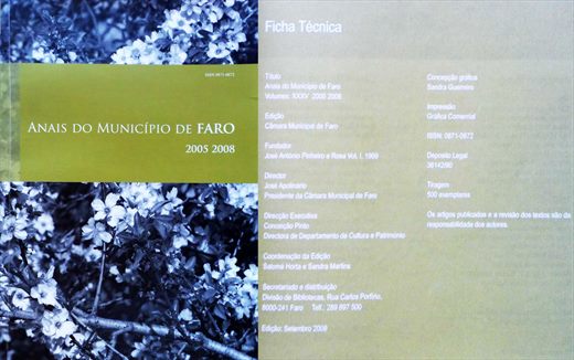 Anais do Municipio de Faro 2005-2008 - ISSN 0871-0872