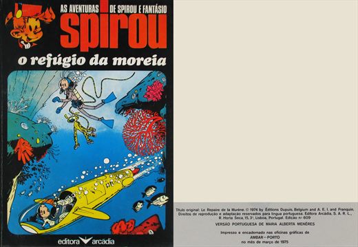 As Aventuras de Spirou e Fantasio, O Refugio da Moreia - Editora Arcadia