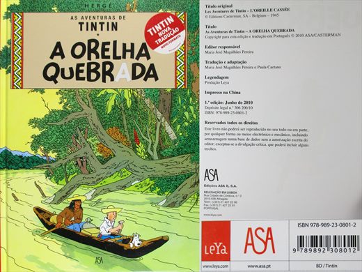 As Aventuras de Tintim, A Orelha Quebrada - Herge - ISBN 978-989-23-0801-2