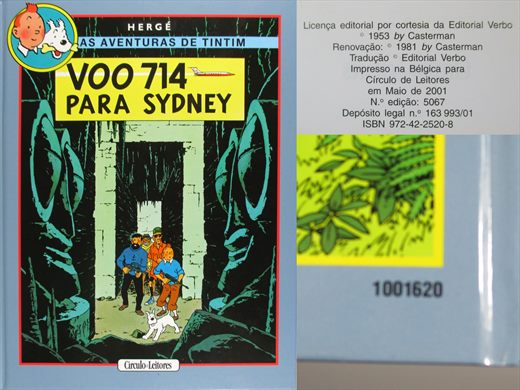 As Aventuras de Tintim, Voo 714 para Sydney - Herge - ISBN 972-42-2520-8