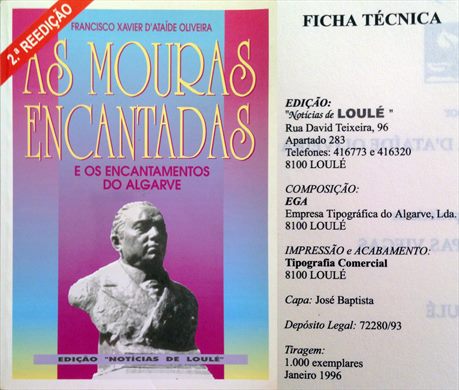 As Mouras Encantadas e os Encantamentos do Algarve - Francisco Xavier D'Ataide Oliveira - Noticias de Loule 1996