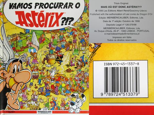 Asterix, Vamos procurar o Asterix - Albert Uderzo - ISBN 972-45-1337-8