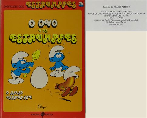 Aventuras dos Estrumpfes, O Ovo e os Estrumpfes - Editorial Publica 1981