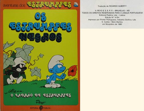 Aventuras dos Estrumpfes, Os Estrumpfes Negros - Editorial Publica 1980
