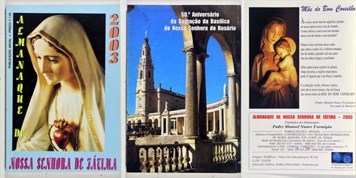 Almanaque de Nossa Senhora de Fatima 2003 - Padre Manuel Nunes Formigao