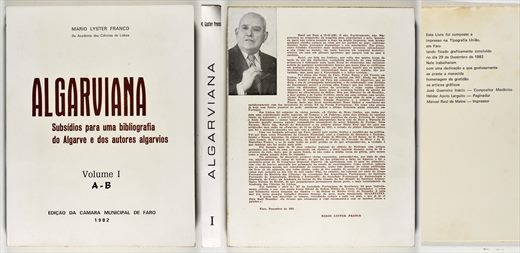 Algarviana volume I A-B - Mario Lyster Franco - Camara Municipal de Faro 1982