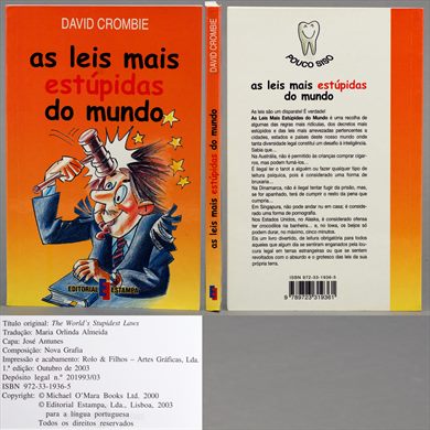 as leis mais estupidas do mundo - David Crombie ISBN 972-33-1936-5