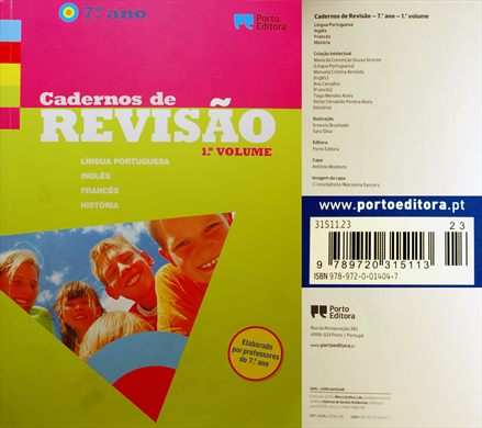 Cadernos de Revisao 1o. volume, 7o. ano - ISBN 978-972-0-01404-07