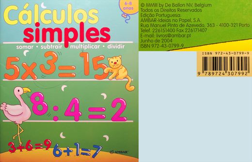 Calculos simples, 6-8 anos - ISBN 972-43-0799-9