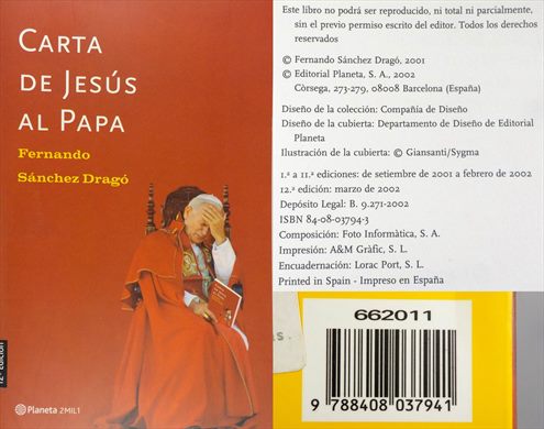 Carta de Jesus al Papa ISBN 84-08-03794-3
