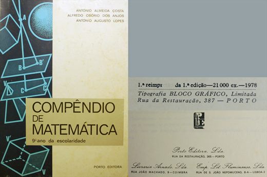 Compendio de Matematica - 9o ano de escolaridade - 1978