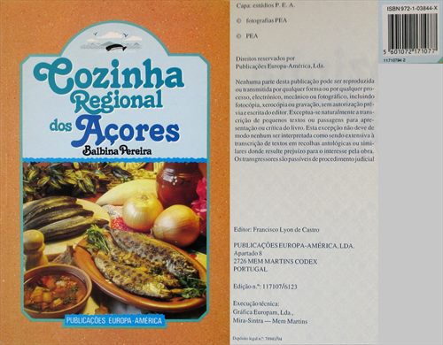 Cozinha Regional dos Acores ISBN 972-03844-X
