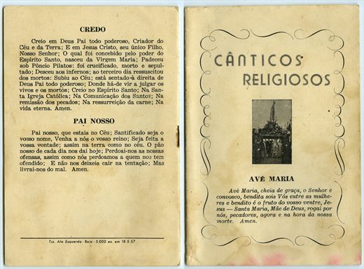 Canticos Religiosos - Tip. Ala Esquerda 1957