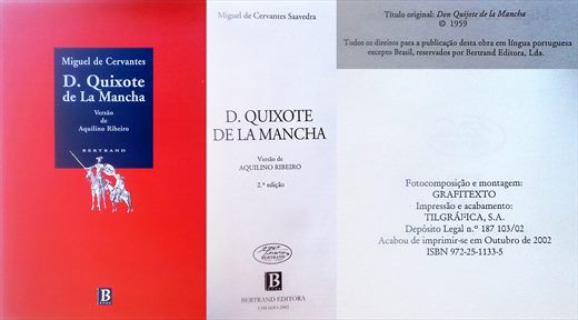 D. Quixote de La Mancha ISBN 972-25-1133-5