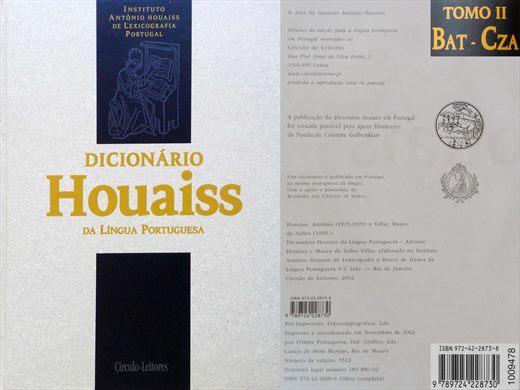 Dicionario Houaiss da Lingua Portuguesa tomo 2 ISBN 972-42-2873-8