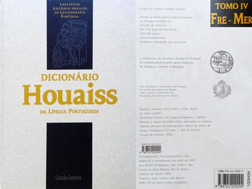 Dicionario Houaiss da Lingua Portuguesa tomo 4 ISBN 972-42-2929-7