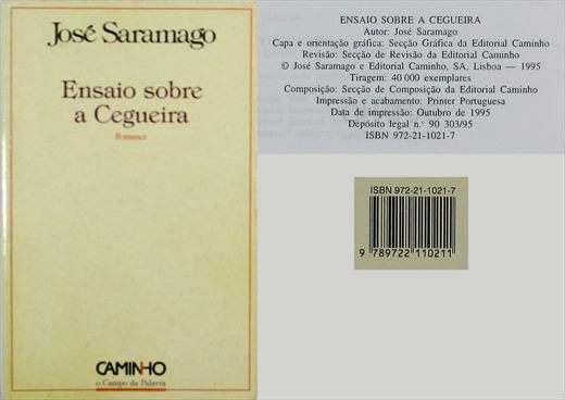 Ensaio sobre a Cegueira ISBN 972-21-1021-7