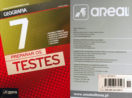 Geografia 7 Preparar os testes - ISBN 978-989-647-059-3