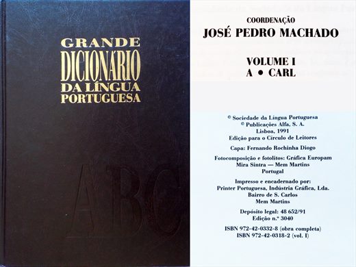 Grande Dicionario da Lingua Portuguesa Volume 1 ISBN 972-42-0318-2