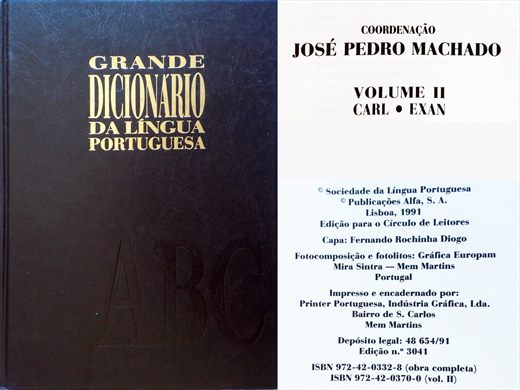 Grande Dicionario da Lingua Portuguesa Volume 2 ISBN 972-42-0370-0