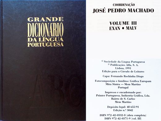 Grande Dicionario da Lingua Portuguesa Volume 3 ISBN 972-42-0371-9