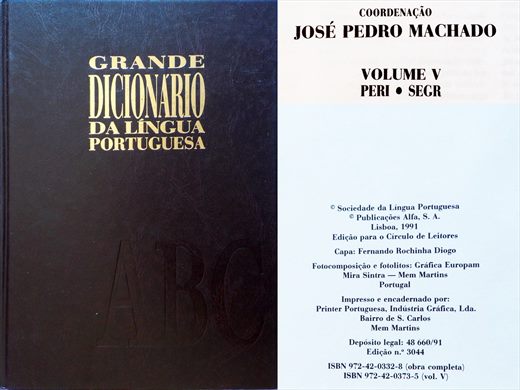 Grande Dicionario da Lingua Portuguesa Volume 5 ISBN 972-42-0373-5