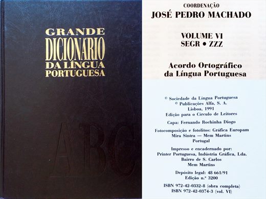 Grande Dicionario da Lingua Portuguesa Volume 6 ISBN 972-42-0374-3