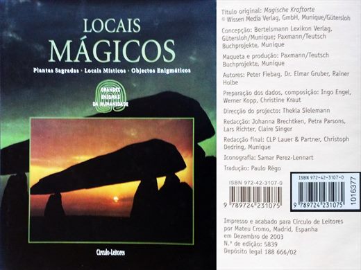 Grandes Enigmas da Humanidade Locais Magicos ISBN 972-42-3107-0