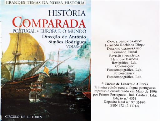 Grandes Temas da Nossa Historia - Historia Comparada Portugal Europa e o Mundo volume 1 ISBN 972-42-1321-8
