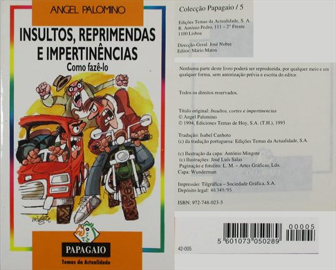 Insultos Reprimendas e Impertinencias Como faze-lo ISBN 972-748-023-3