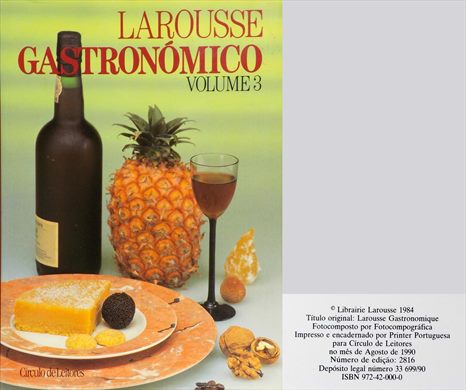 Larousse Gastronomico Volume 3 ISBN 972-42-000-0