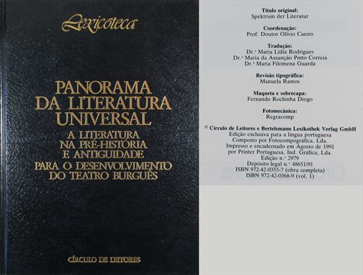 Lexicoteca - Panorama da Literatura Universal vol. I ISBN 972-42-0368-9