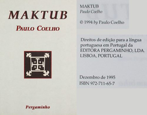 Maktub ISBN 972-711-65-7