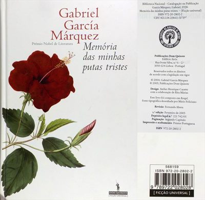 Memorias das Minhas Putas Tristes ISBN 972-20-28-02-2
