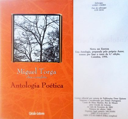 Miguel Torga (Obra Completa) Antologia Poetica ISBN 972-42-2431-7