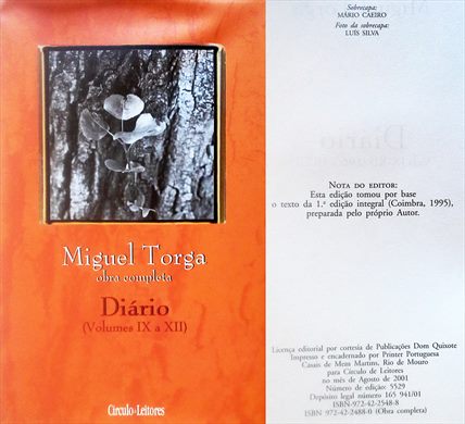 Miguel Torga (Obra Completa) Diario (Volumes IX a XII) ISBN 972-42-2548-8