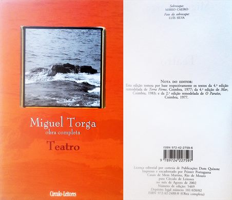 Miguel Torga (Obra Completa) Teatro ISBN 972-42-2759-6