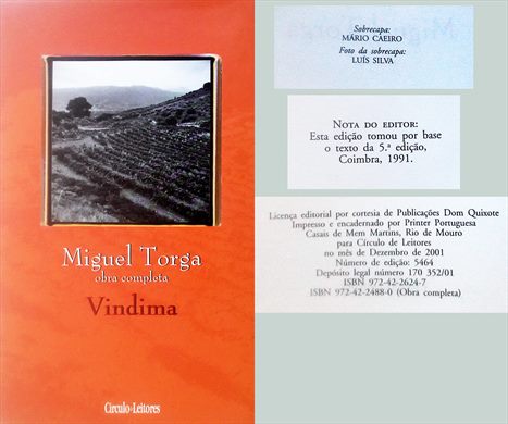 Miguel Torga (Obra Completa) Vindima ISBN 972-42-2624-7