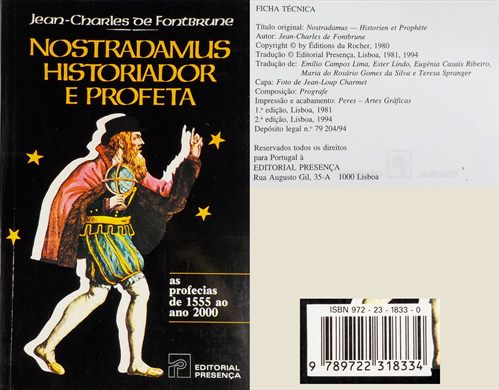 Nostradamus Historiador e Profeta ISBN 972-23-1833-0