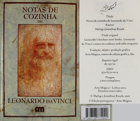 Notas de Cozinha de Leonardo Da Vinci ISBN 972-8772-00-9