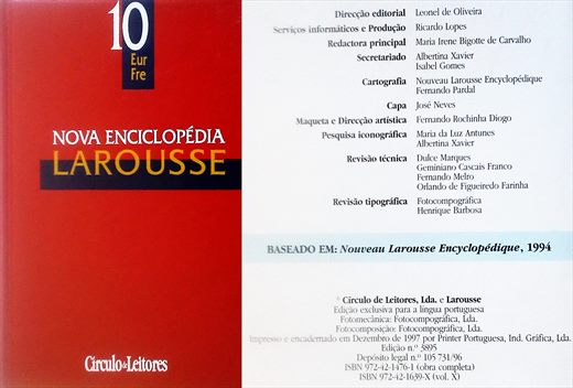 Nova Enciclopedia Larousse v10 ISBN 972-42-1639-X