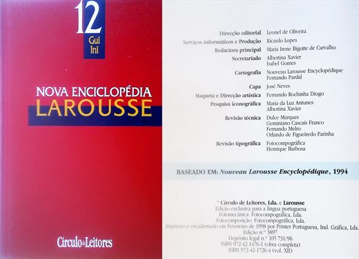 Nova Enciclopedia Larousse v12 ISBN 972-42-1726-4