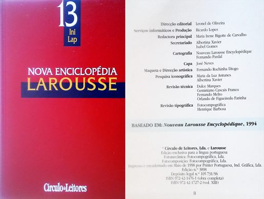 Nova Enciclopedia Larousse v13 ISBN 972-42-1727-2